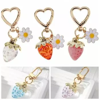 Подвеска в виде цветка и фрукта, украшение в виде клубники, стильный брелок в виде клубники, ювелирный подарок Style 11