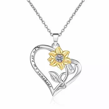 Подвеска в виде цветка-подсолнуха, двухслойное ожерелье с надписью «Подсолнух», маленькая свежая модная цепочка на ключицу