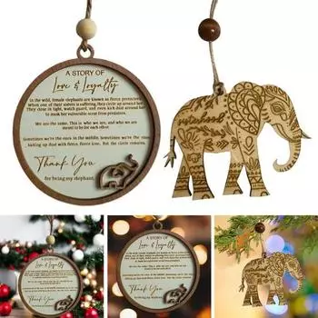 Подвеска в виде деревянного слона, коллекционная подвесная подвеска в виде слона дружбы, ручная работа, украшение в виде слона сестринства, подарок для лучших сестер, подруг A