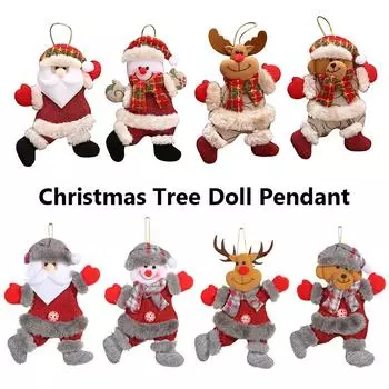 Подвеска в виде елки с Санта-Клаусом и снеговиком Танцующий Санта-Снеговик с оленем и медведем, подвеска в виде рождественской елочной куклы