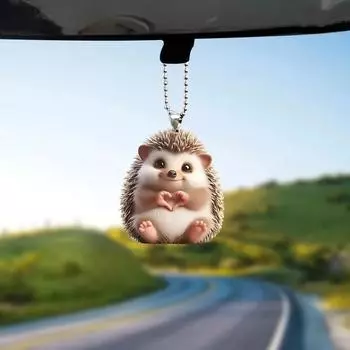 Подвеска в виде ежа Акриловые елочные украшения Рождественское украшение для дома One Size коричневый