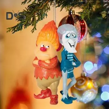Подвеска в виде фигурок из мультфильмов, рождественское украшение из смолы, подвеска Snow Miser Heat Miser, подарок для детей-фанатов 1pc