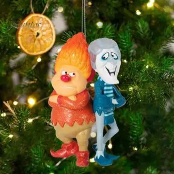 Подвеска в виде фигурок из мультфильмов, рождественское украшение из смолы, подвеска Snow Miser Heat Miser, подарок для детей-фанатов 1pc