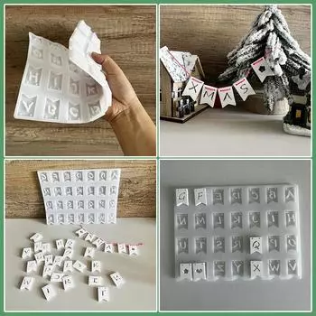 Подвеска в виде флага с буквой A-Z, силиконовая форма для рождественских товаров ручной работы, украшения Access L5E3 A-1pcs
