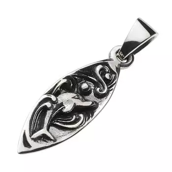Подвеска в виде гавайского дельфина для серфинга, серебро p0764 [Cenote] [925 Accessories]