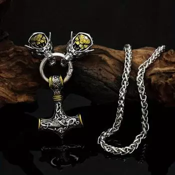 Подвеска в виде головы волка в стиле скандинавского викинга: Ожерелье с руной «Коготь медведя» для мужчин — амулет для вечеринки в стиле панк new pendant
