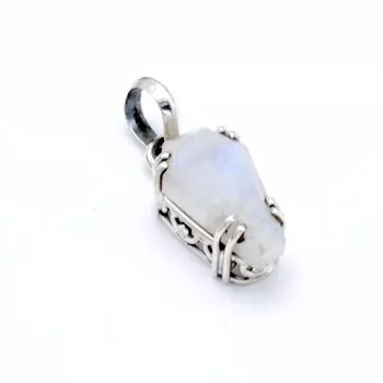 Подвеска в виде гроба из стерлингового серебра 925 пробы с лунным камнем, подвеска Handamde, подарок для мамы, подарок на годовщину белый