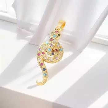 Подвеска в виде изогнутой змеи, ожерелье из циркония, женская цепочка на шею, цепочка на свитер из титановой стали, позолоченная индивидуальная ниша