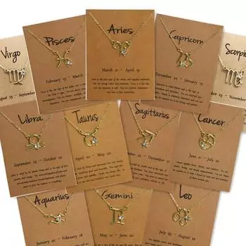 Подвеска в виде карты созвездия, цепочка на ключицу, ожерелье «Двенадцать созвездий», комплект с ожерельем «Созвездие» из циркония