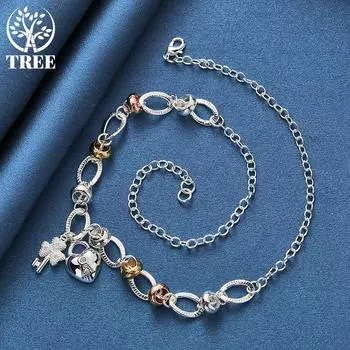 Подвеска в виде ключа из стерлингового серебра 925 пробы в форме сердца, ожерелье длиной 20 дюймов, модные свадебные украшения 50CM