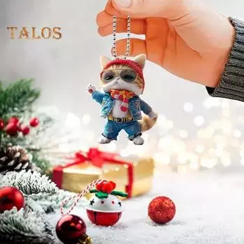 Подвеска в виде кошки, подвесное украшение для автомобиля, реалистичное животное, кошка, зеркало заднего вида, подвесной декор, акриловый автомобильный шарм, подарок на вечеринку и фестиваль для автолюбителей E