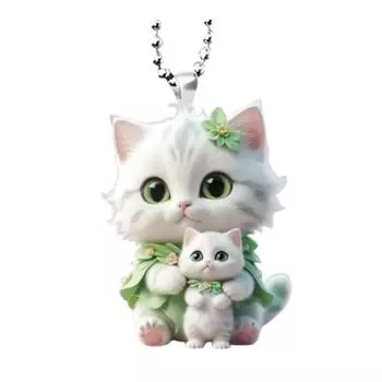 Подвеска в виде кошки, украшение на елку с шнурком, легкое вешание, легкое автомобильное акриловое подвесное украшение