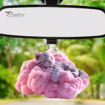 Подвеска в виде кошки, украшение на зеркало заднего вида, 2D-кошка, причудливый талисман, подвеска для салона автомобиля, для внутреннего и наружного декора, подарок для любимых Cat