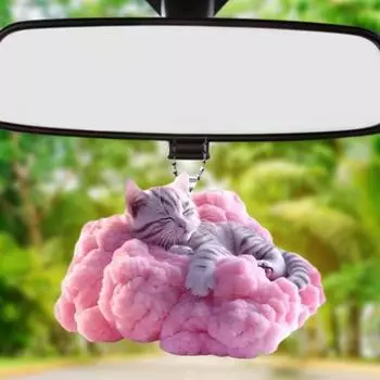 Подвеска в виде кошки Yousheng, украшение для зеркала заднего вида, 2D-кошка, причудливый шарм, подвеска для салона автомобиля, для внутреннего и наружного декора, подарок для любимых Cat