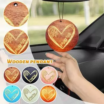 Подвеска в виде круглой деревянной фишки с гравировкой ко Дню матери One Size чёрный