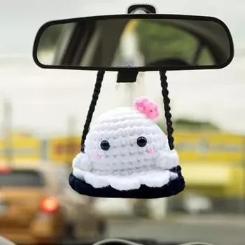 Подвеска в виде куклы-привидения на Хэллоуин, связанная вручную, с ремешком, легко подвешивается, легкая, ручная работа