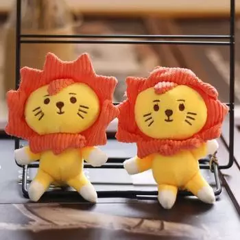 Подвеска в виде льва-подсолнуха, плюшевая игрушка, кукла, милая маленькая мини-мультяшная кукла, подвесное украшение на сумку 12 cm