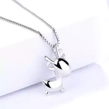 Подвеска в виде лося из стерлингового серебра S925, простая универсальная рождественская подвеска из серебра 925