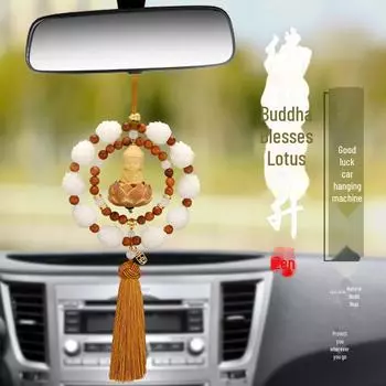 Подвеска в виде лотоса для автомобильного зеркала заднего вида - креативное подвесное украшение в виде Будды Bodhi Design. Buddha Blessing Car Hanging