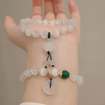 Подвеска в виде лотоса с опаловой пряжкой Guochao и бусинами