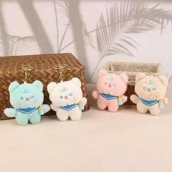 Подвеска в виде медведя-бутылки, мультяшный плюшевый мишка, кукла-брелок, кукла, маленькая кукла-подвеска розовый