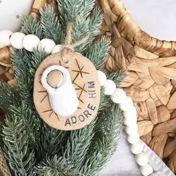 Подвеска в виде младенца Иисуса из смолы, рождественское украшение для подвешивания, религиозный кулон в виде младенца Иисуса для украшения рождественской елки 8 cm