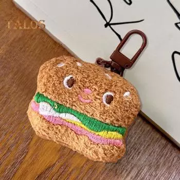 Подвеска в виде мороженого из мультфильма с зажимом, пушистая брошь в виде жареного яйца в виде бургера, моющаяся легкая школьная сумка через плечо, украшение своими руками, подвесная подвеска A