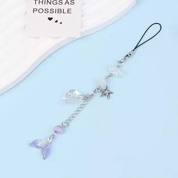 Подвеска в виде морской звезды-русалки для телефона, эстетический ремешок, брелок для ключей, сумка для ювелирных изделий Y2K, подвеска для камеры, аксессуары ручной работы onesize