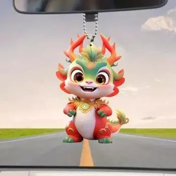 Подвеска в виде мультяшного дракона, украшение для рождественской елки с ремешком, легко подвешивается, очаровательное украшение в виде дракона, подвесной аксессуар