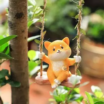 Подвеска в виде мультяшной панды, карабкающейся по дереву, коалы, собаки, кошки, смоляного садового цветочного горшка, реалистичные фигурки карабкающейся панды