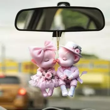 Подвеска в виде мультяшной свиньи, подвесное украшение с тесьмой, легко подвешивается, рождественские подвесные украшения, акриловые украшения