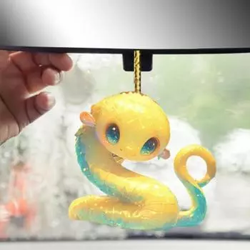 Подвеска в виде мультяшной змеи, 2D, плоское акриловое рождественское украшение, подвесное украшение в виде змеи для рождественской елки, дверей, окон, новогоднего декора 1