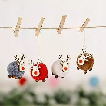 Подвеска в виде оленя из фетра, подвесное украшение для рождественской елки, улучшит праздничную атмосферу, принесет счастье вашей семье 10pcs