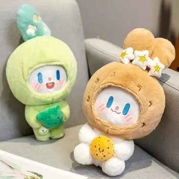 Подвеска в виде овощного кролика, новая милая плюшевая игрушка в виде кролика из картофеля и брокколи, кукла в подарок 21cm 0.22kg