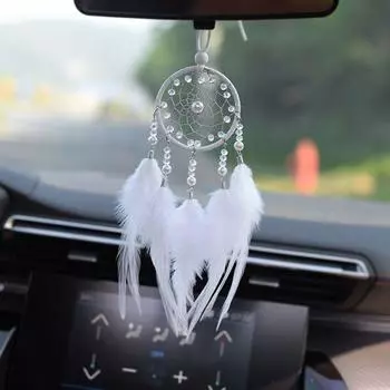 Подвеска в виде перьев с подвеской в виде колокольчика для автомобиля, украшение для сада на открытом воздухе, ловец солнца, художественное украшение для спальни, праздничный декор для дома и вечеринки