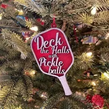 Подвеска в виде пиклбола, подвесное украшение для рождественской елки, красочный праздничный кулон для украшения дома, праздника красный