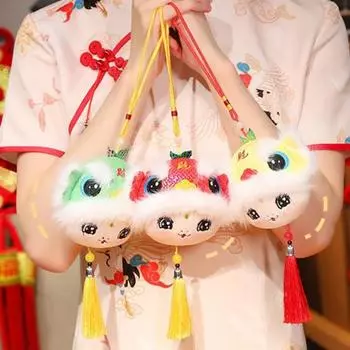 Подвеска в виде плюшевой змеи, мультяшная змея, брелок для ключей, талисман со знаком зодиака, кукла для китайского Нового года 10cm жёлтый