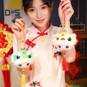 Подвеска в виде плюшевой змеи, мультяшная змея, брелок для ключей, талисман со знаком зодиака, кукла для китайского Нового года 10cm зелёный