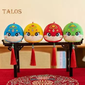 Подвеска в виде плюшевой змеи, подвеска на зеркало автомобиля, мультяшная милая змея, талисманы на удачу, украшение на зеркало заднего вида, подарок на празднование года змеи для автомобиля 8 cm синий