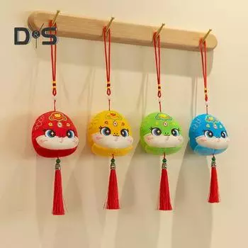 Подвеска в виде плюшевой змеи, подвеска на зеркало автомобиля, мультяшная милая змея, талисманы на удачу, украшение на зеркало заднего вида, подарок на празднование года змеи для автомобиля 8 cm синий