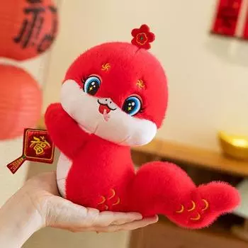 Подвеска в виде плюшевой змеи со шнурком, чучело китайского зодиака для декора автомобильной комнаты S