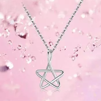 Подвеска в виде простых полых звезд из стерлингового серебра S925, женская, в корейском стиле, универсальная, с пятиконечной звездой, классические серебряные украшения 925