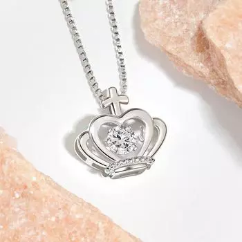 Подвеска в виде прыгающего сердца на ключицу, простое и продвинутое ожерелье в виде цветной золотой короны