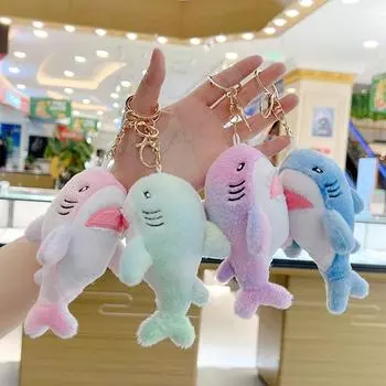 Подвеска в виде радужной акулы, плюшевая игрушка, милые красочные глубоководные сказочные существа, красивая сумка, классный декоративный брелок, подарок на день рождения фиолетовый