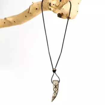 Подвеска в виде рогов оленя, защитная связка, руна викингов, регулируемый шнур, винтажный стиль, ручная работа, ожерелье с подвеской в виде оленя, сила, гармония, ключица, ожерелье 1pc