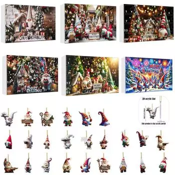 Подвеска в виде рождественского гнома в виде адвент-календаря из акрила, 2D, плоская подвеска One Size