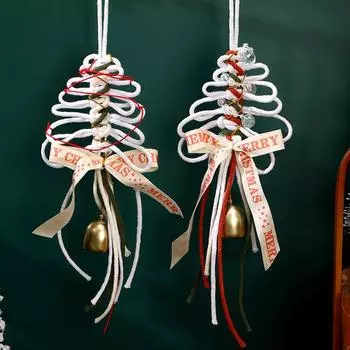 Подвеска в виде рождественской елки, плетеная вручную сумка из материала своими руками, подарок девушке, подруге, лучшей подруге, сумка-подвеска