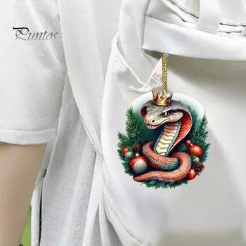 Подвеска в виде рождественской елки, подвесное украшение со шнурком, легко подвешивается, милый подвесной аксессуар в мультяшном стиле Snake