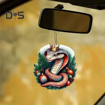Подвеска в виде рождественской елки, подвесное украшение со шнурком, легко подвешивается, милый подвесной аксессуар в мультяшном стиле Snake