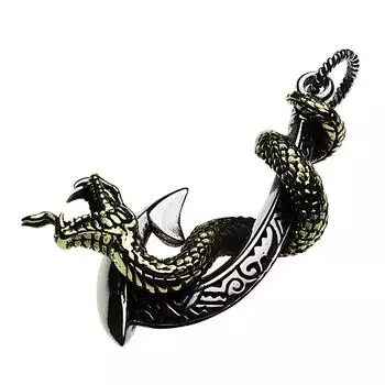 Подвеска в виде рыболовного крючка в виде змеи, серебро p0604 [Cenote] [925 Accessories]